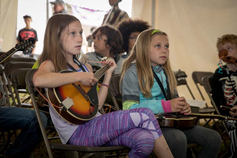 bluegrass music; kids learning to play