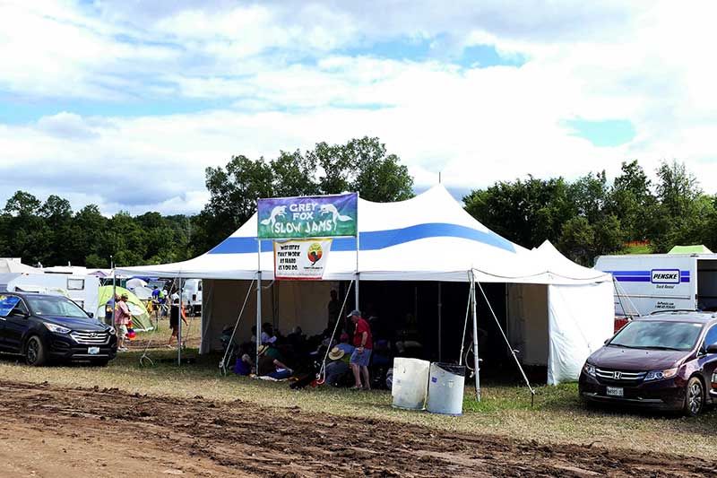 - Grey Fox Bluegrass Festival slow jam tent