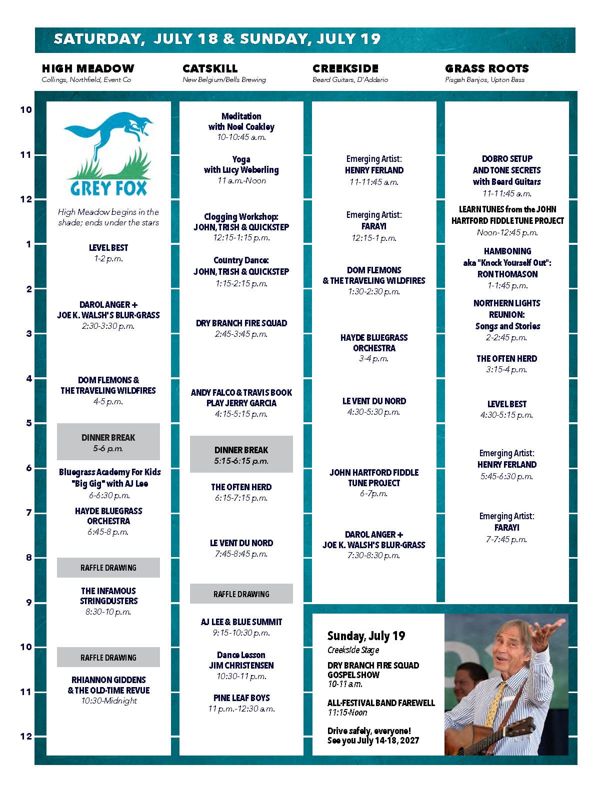 GF26 Saturday Schedule